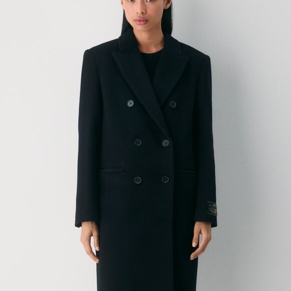 NWT Aritzia Ceremony Coat, (Re)camel Wool, Black, Size Small - Picture 2 of 6